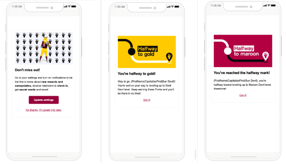 In-app messages for content promotion